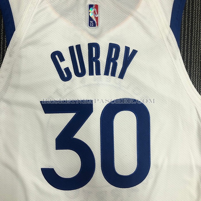 Maillot Golden State Warriors Stephen Curry NO 30 Association Authentique Blanc